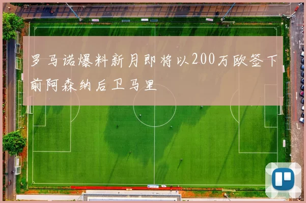 罗马诺爆料新月即将以200万欧签下前阿森纳后卫马里